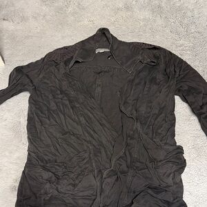 Knox Rose Black Lightweight Open-Front Shirt Jacket